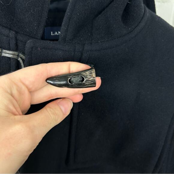 Lands’ End Navy 100% Wool Toggle Coat Size M 10-12 - Picture 7 of 16